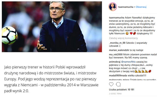 Anna Mucha o Adamie Nawałce