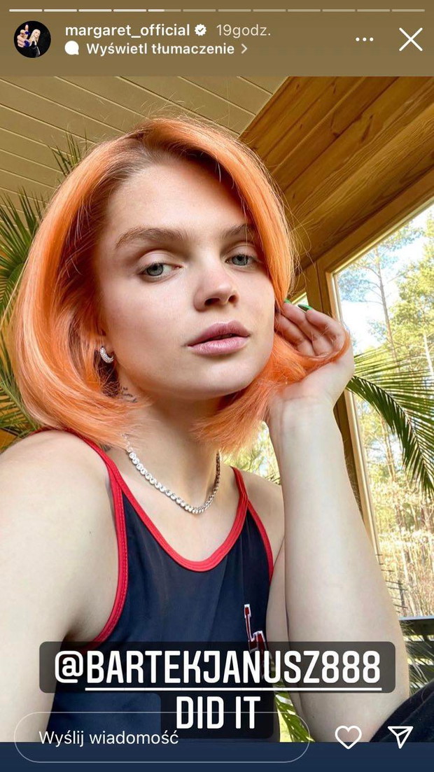 Margaret w rudych włosach