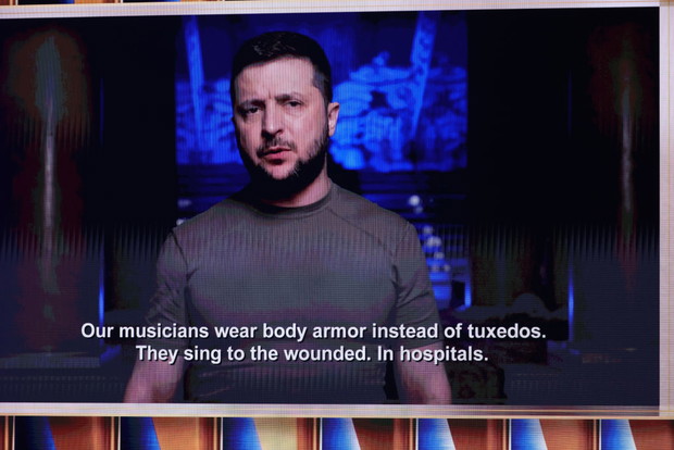 Grammy 2022: przemówienie Wołodymyra Zełenskiego