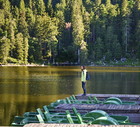Seebach: Woman on jetty at Mummelsee