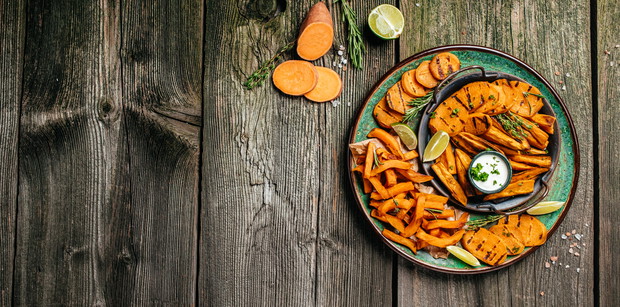 Bataty z grilla - propozycja podania