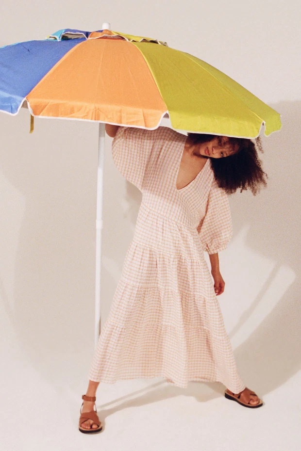 Wyprzedaż Zara 2021: SZEROKA SUKIENKA W KRATĘ, 139, 90 zł