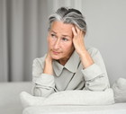 Elegant senior woman feeling tired.