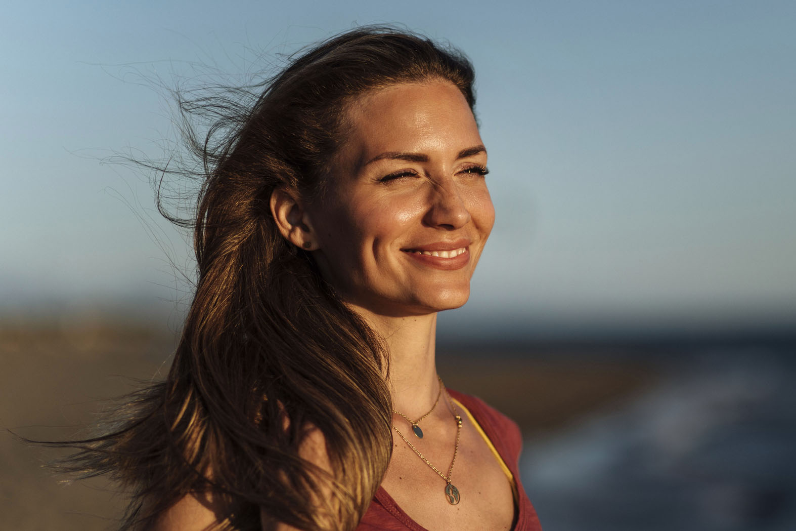 Woman enjoying sunset