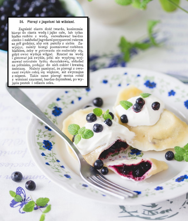 Przepisy Lucyny Ćwierczakiewiczowej - pierogi z jagodami