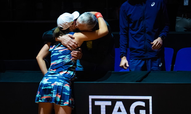 Iga Świątek z tatą, Tomaszem Świątkiem