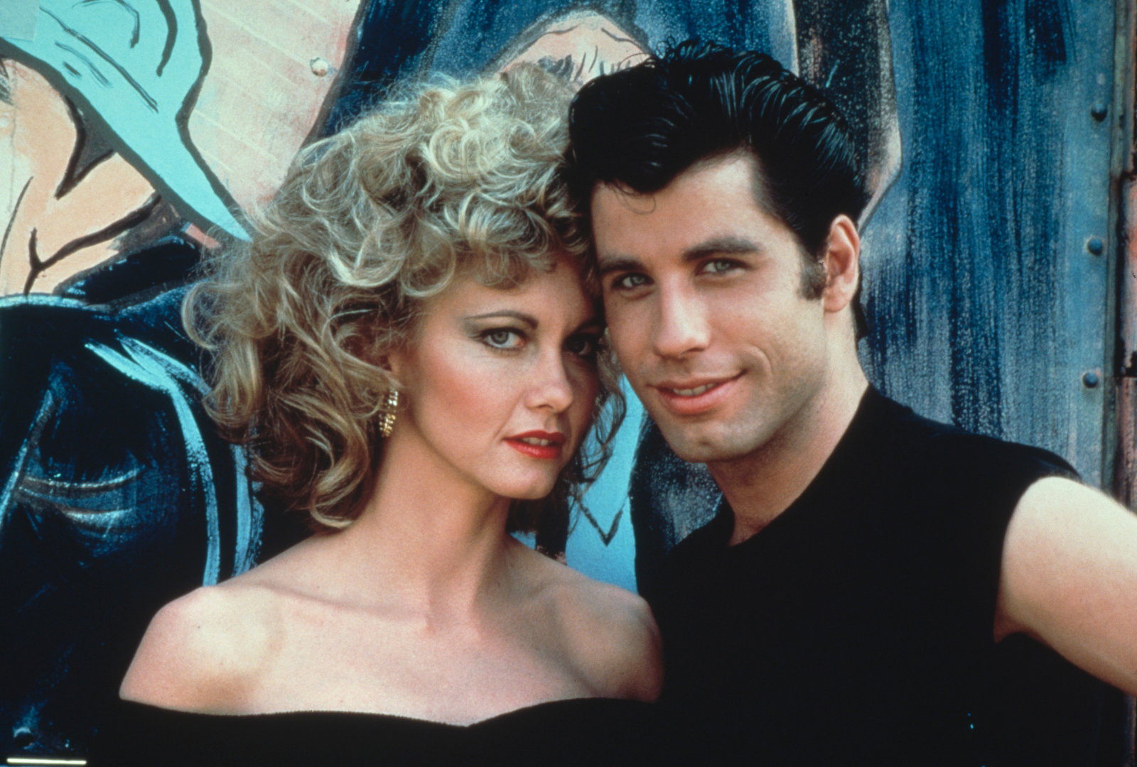 John Travolta i Olivia Newton-John jako Danny i Sandy w "Grease"