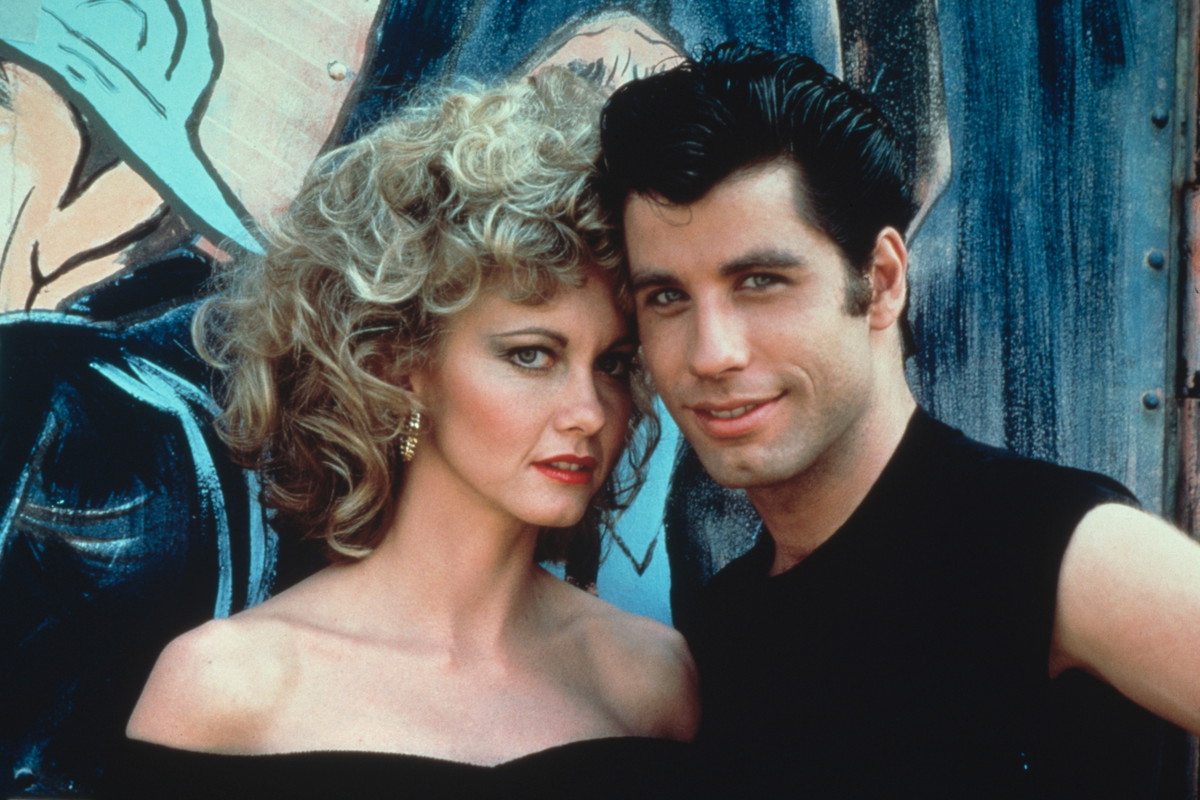 John Travolta i Olivia Newton-John jako Danny i Sandy w "Grease"