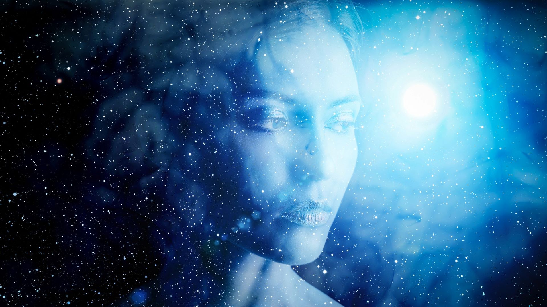 Kobieta na tle gwiazd