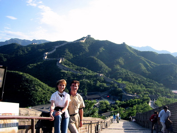 Irena Jarocka z mężem Michałem, Wielki Mur Chiński