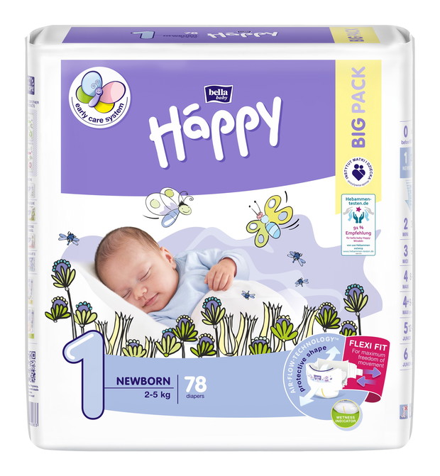 Pieluszki dla dzieci Newborn 1 marki Bella Baby Happy
