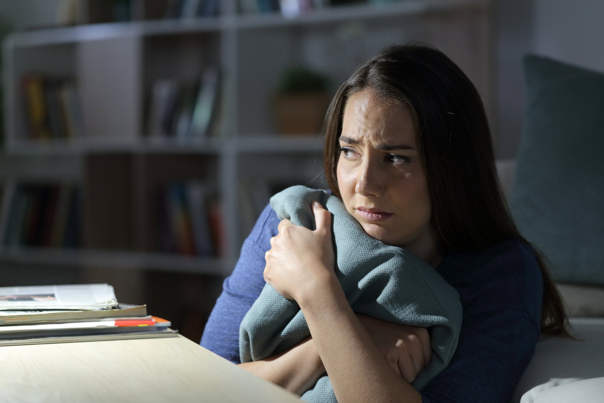 Przestraszona kobieta