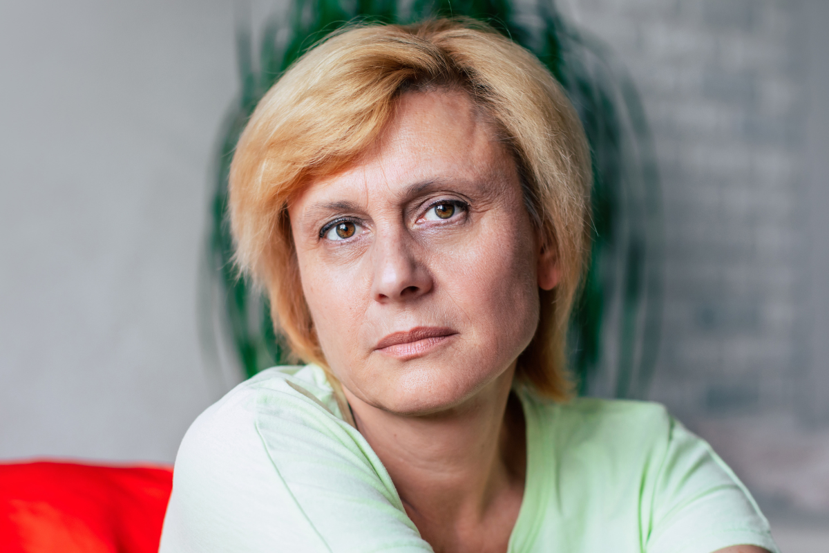 wystraszona kobieta