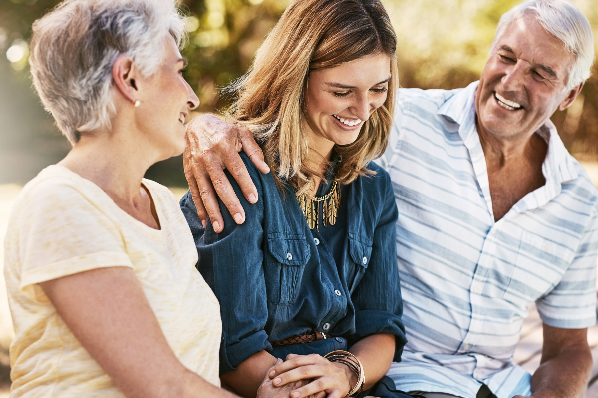 rodzice z dorosłą córką