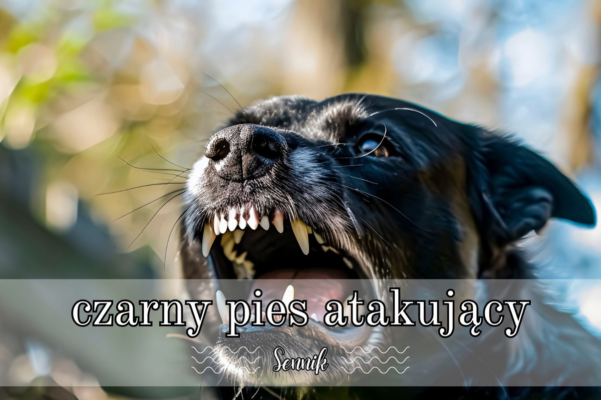 Sennik czarny pies atakujący