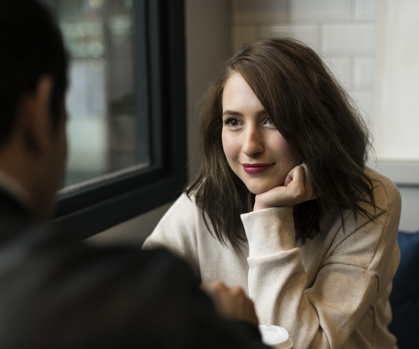 Couple Drinking Coffee Shop Relax