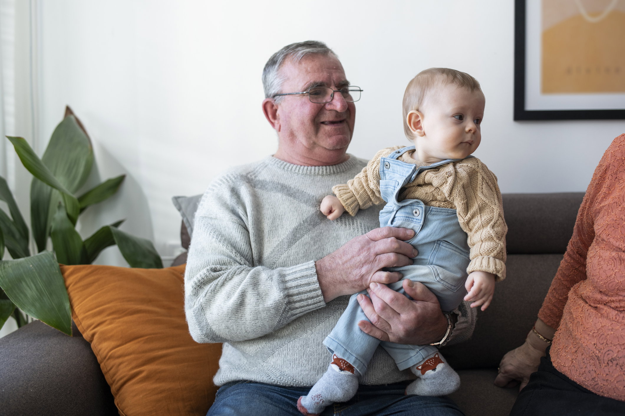 Grandfather and grandson.