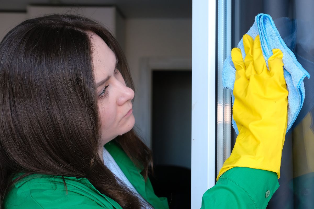 kobieta myje okna i znajduje dowód zdrady męża