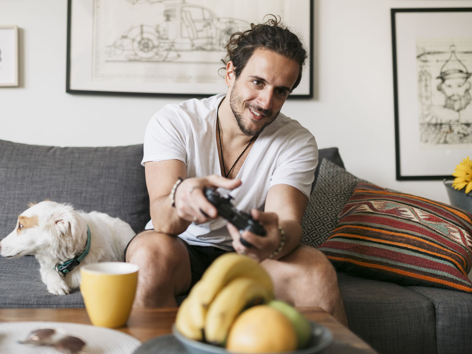 Having fun, playing video games.