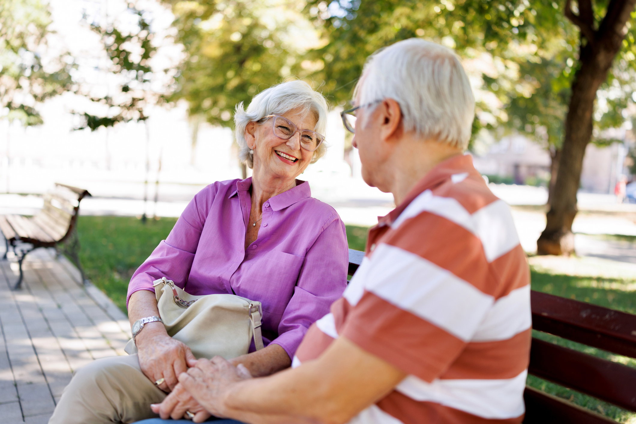 Active seniors enjoying themselves in the park