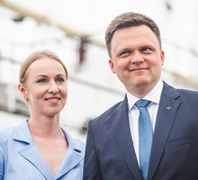 Żona Szymona Hołowni i Szymon Hołownia