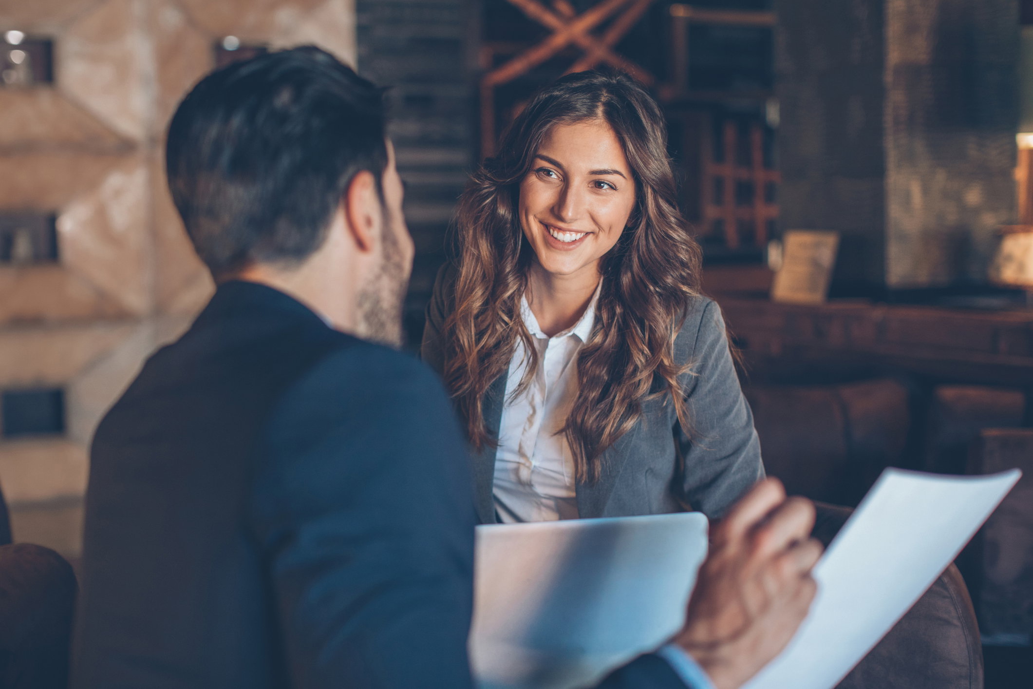 Beautiful businesswoman on a meeting