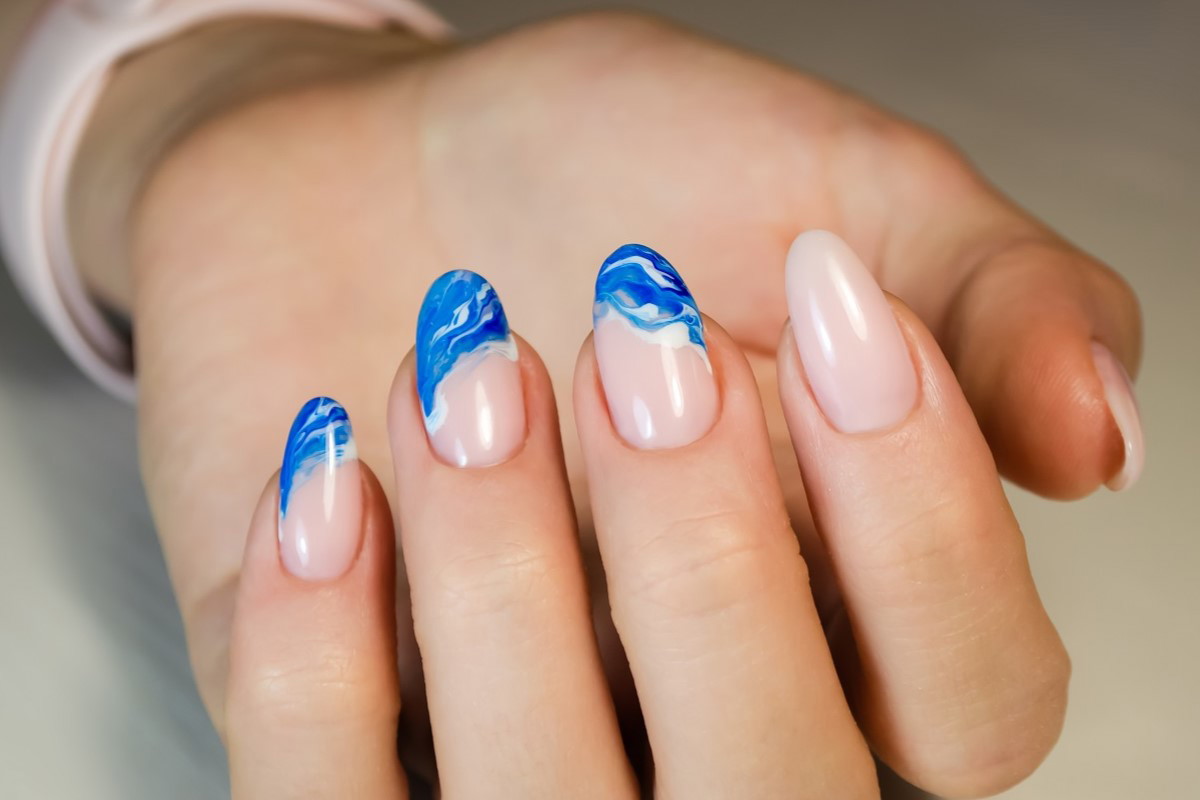marina blue nails