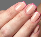 New and modern hand nail manicure with different modern and innovative shapes and drawings _ Nail trimming, manicure, personal care, skin and body care with light background