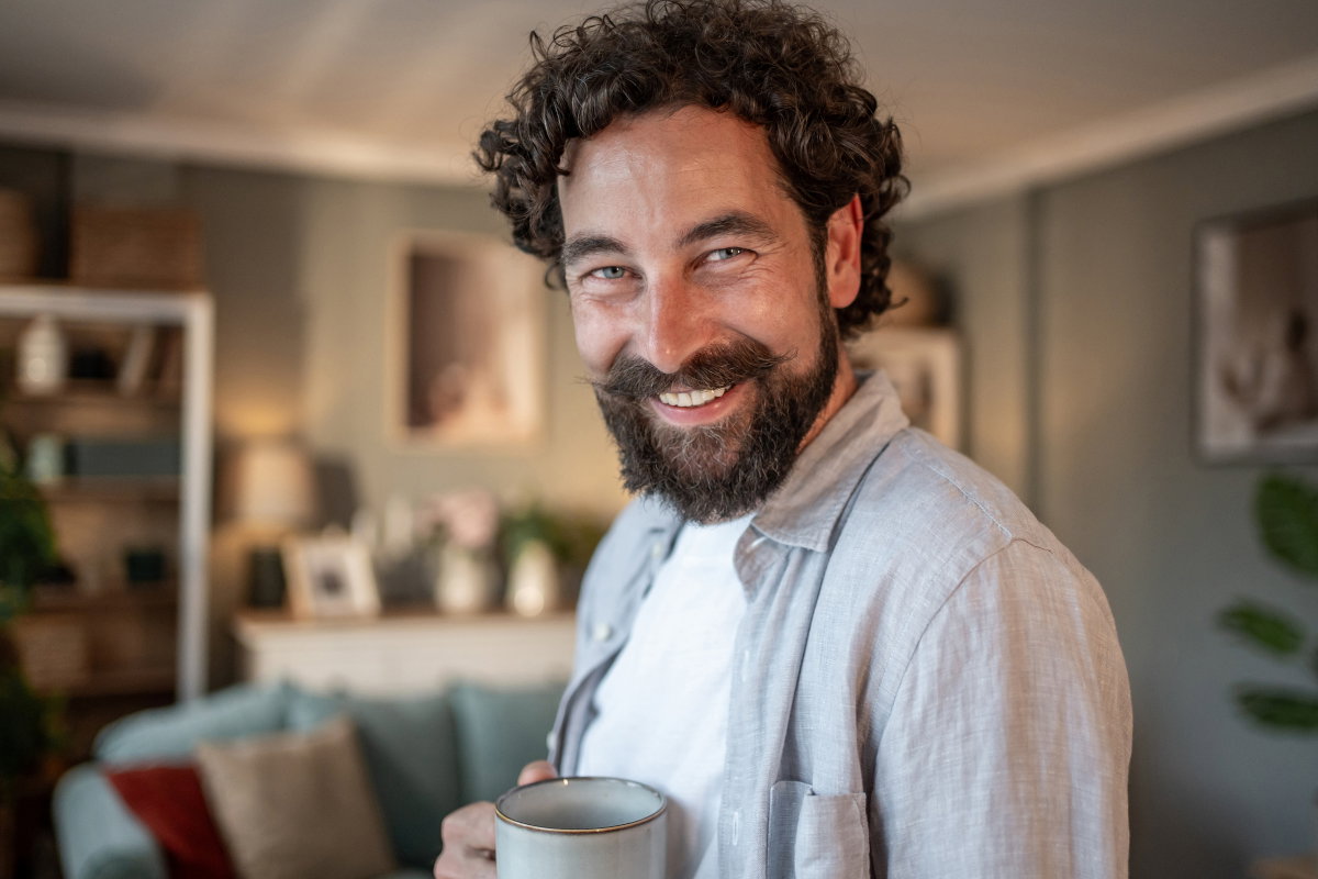 zadowolony mężczyzna