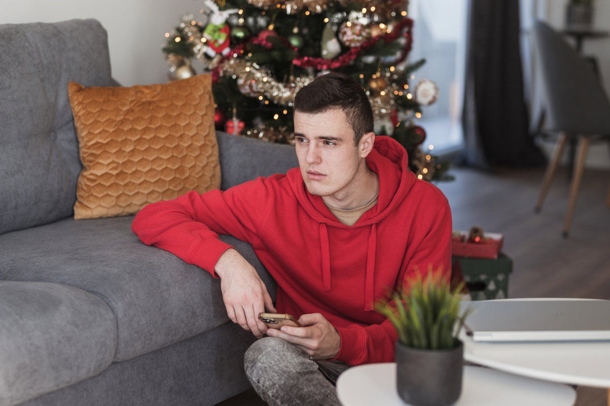 mężczyzna w święta