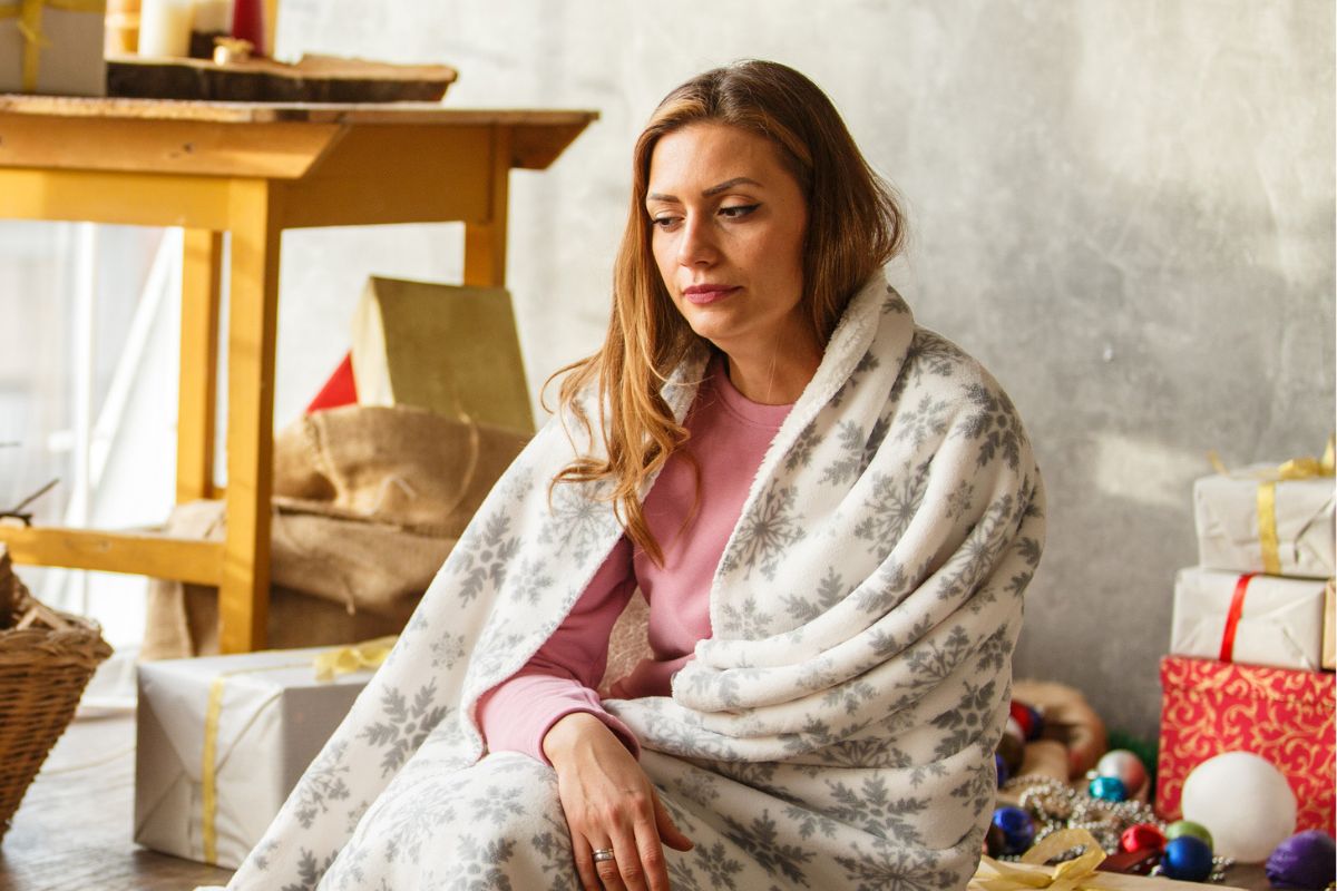 samotna kobieta w święta