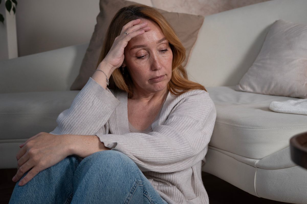 kobieta 40+ załamana, dzień babci