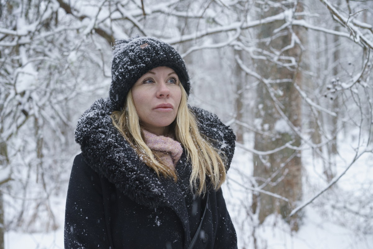 kobieta zimą