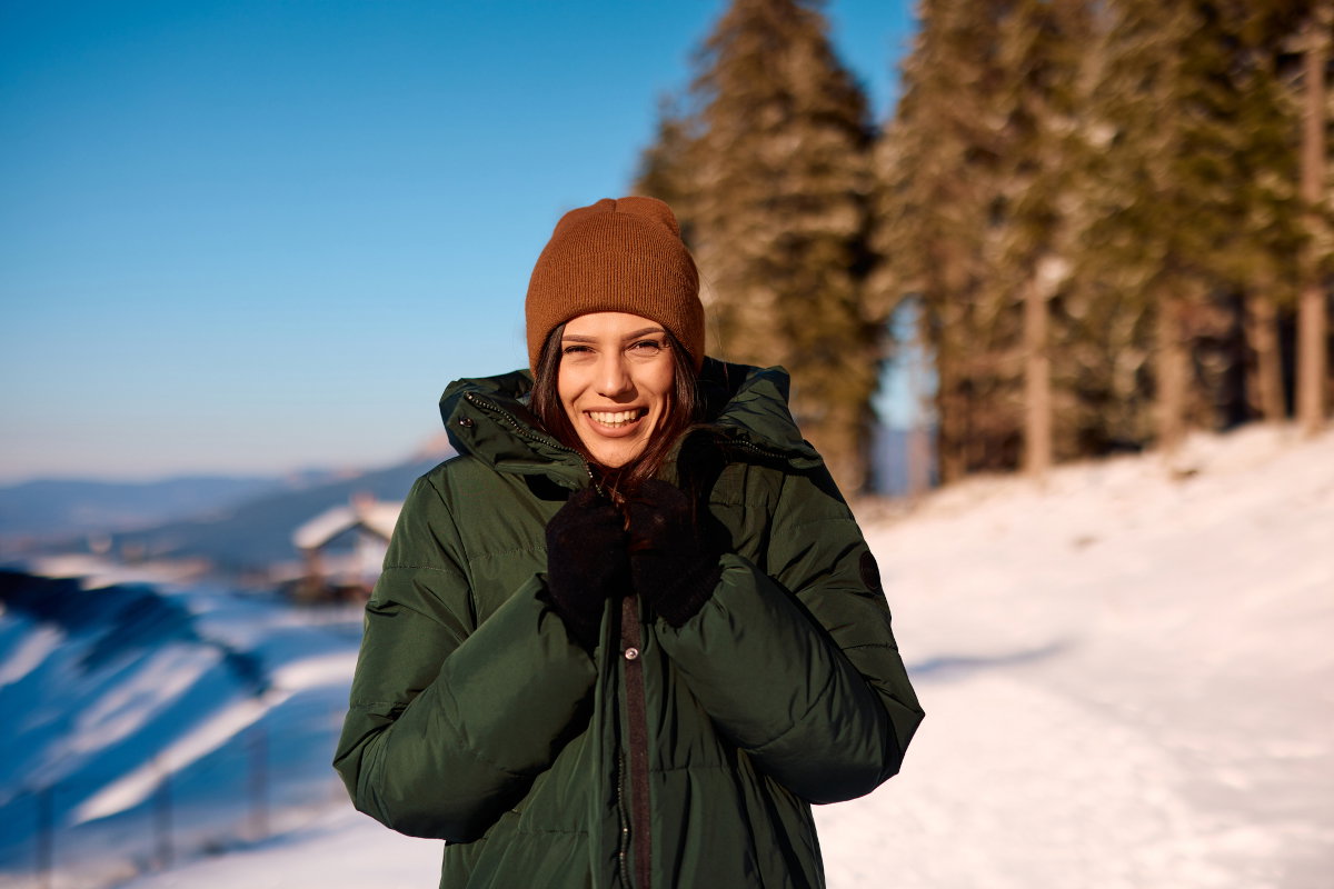 kobieta zimą