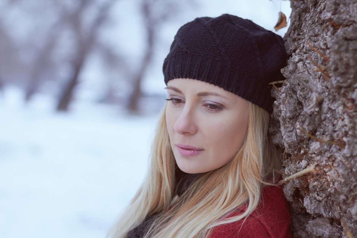 kobieta zimą
