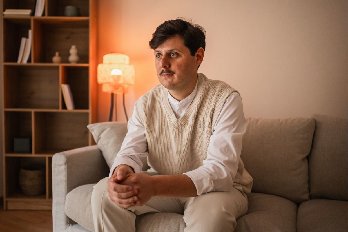 mężczyzna 30+ smutny