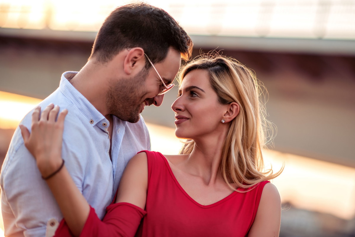 Beautiful couple in love outdoors