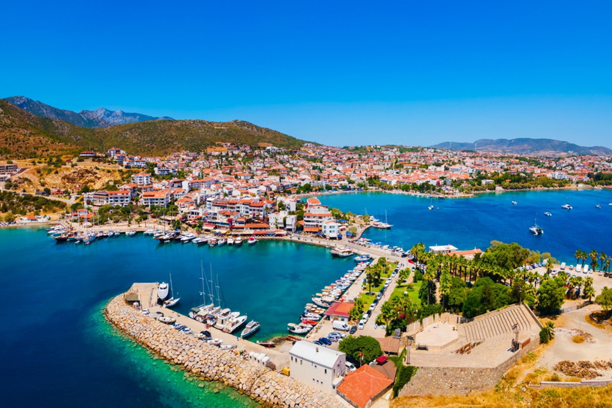 Datca,City,Beach,And,Marina,Aerial,Panoramic,View.,Datca,Is