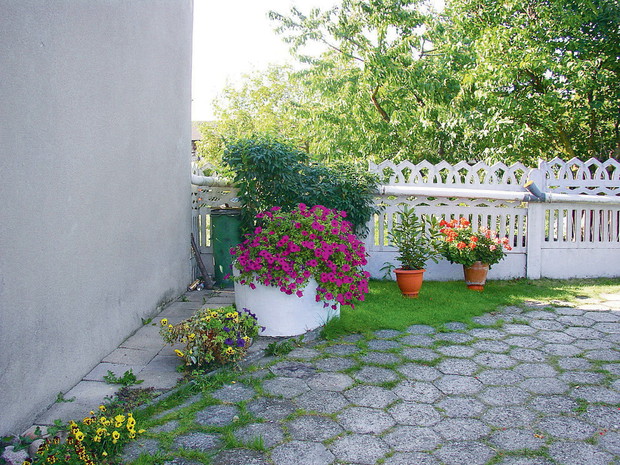 „Brzydki, betonowy krąg studzienny pomalowałem i wykorzystałem jako podniesioną rabatę. Rośliny szybko się tutaj zadomowiły." - nasz czytelnik Zbigniew Kadłuczka