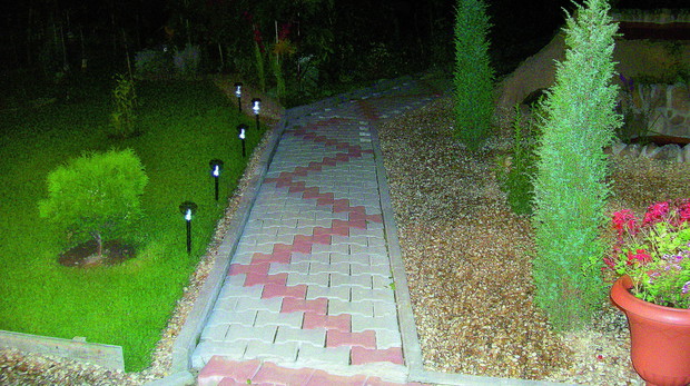 „Lampki solarne nie zastąpiły mi tradycyjnego oświetlenia, ale pięknie ozdobiły ogród. Domowy budżet nie pozwalał mi na szaleństwa, więc wybrałam jedne z tańszych”, pisze Ewa Idziak. 