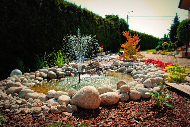 Nasze malutkie oczko wodne... Tyle śmiechu, potu czasem nerwów, ale było warto dla tego magicznego szumu wody...