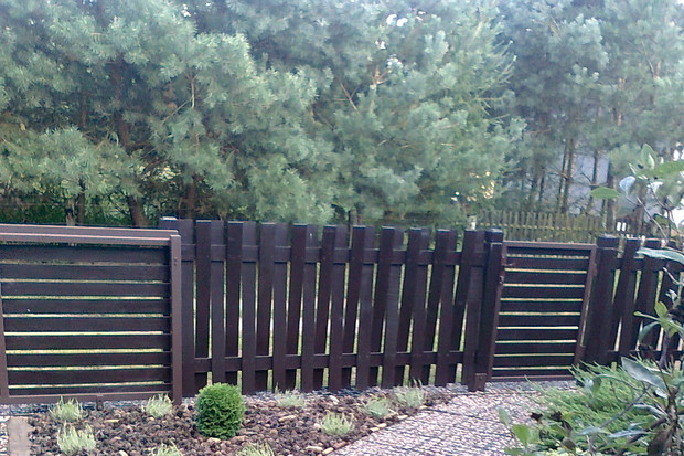 Przed ogródek ma charakter leśny.