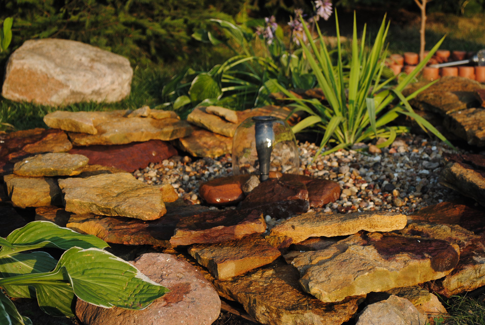 Zakątek z fontanną. 