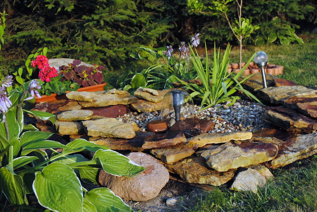 Zakątek z fontanną. 