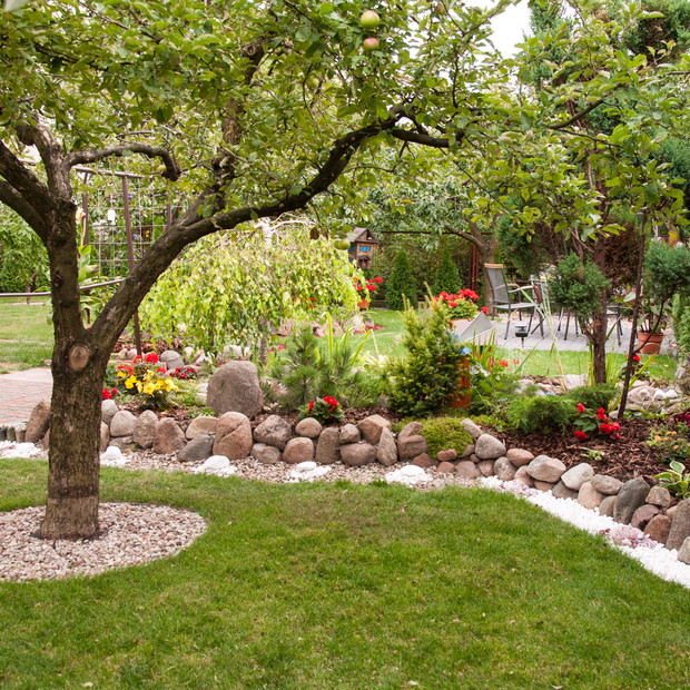 Widok ogrodu od strony ulicy.