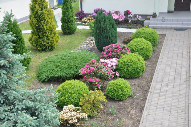 Front domu, strona lewa.