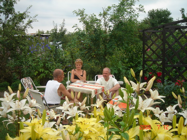 .....i można podyskutować, czując zapach dorodnych kwiatów Lilii.