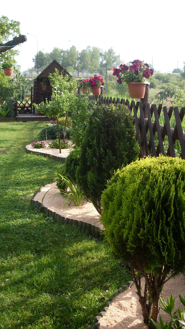 Kolejny rzut w następne naroże ogrodu a w nim umiejscowiony domek narzędziowy, który czeka na dokończenie