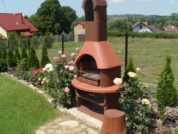 Grill  wśród roż