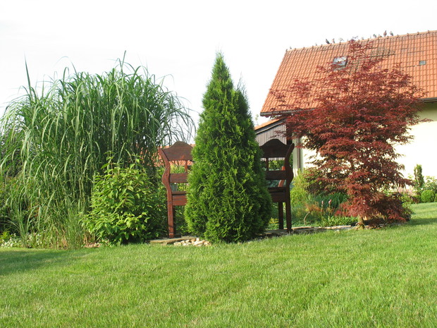 ławeczka nad oczkiem 